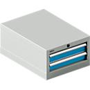 Schäfer Shop Select ladekast 18-27, 2 laden (H 50/100mm), tot 200 kg, B 411 x D 572 x H 250 mm, wit aluminium/wit aluminium