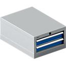 Schäfer Shop Select ladekast 18-27, 2 laden (H 75/75mm), tot 200 kg, B 411 x D 572 x H 250 mm, gentiaanblauw/wit aluminium