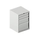 Schäfer Shop Select ladekast 27-27, 4 laden, tot 75 kg, B 564 x D 572 x H 800 mm, lichtgrijs/lichtgrijs