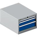 Schäfer Shop Select ladekast 27-36, 3 schuifladen, tot 75 kg, B 564 x D 725 x H 400 mm, gentiaanblauw/blank aluminium