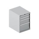 Schäfer Shop Select ladekast 27-36, 4 schuifladen, tot 75 kg, B 564 x D 725 x H 800 mm, blank aluminium/blank aluminium