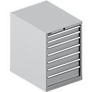 Schäfer Shop Select ladekast 27-36, 7 schuifladen, tot 75 kg, B 564 x D 725 x H 800 mm, blank aluminium/blank aluminium