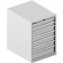 Schäfer Shop Select ladekast 27-36, 7 schuifladen, tot 75 kg, B 564 x D 725 x H 800 mm, lichtgrijs/lichtgrijs