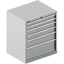Schäfer Shop Select Ladekast 36-27, 6 laden, tot 75 kg, B 1193 x D 725 x H 850 mm, wit aluminium.