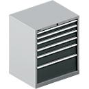 Schäfer Shop Select Ladekast 36-27, 6 laden, tot 75 kg, B 1193 x D 725 x H 850 mm, wit aluminium/antracietgrijs.