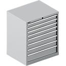 Schäfer Shop Select Ladekast 36-27, 8 laden, tot 75 kg, B 1193 x D 725 x H 850 mm, wit aluminium.