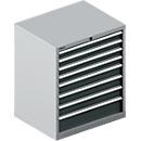 Schäfer Shop Select Ladekast 36-27, 8 laden, tot 75 kg, B 1193 x D 725 x H 850 mm, wit aluminium/antracietgrijs.