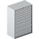 Schäfer Shop Select Ladekast 54-27, 10 laden, tot 200 kg, B 1023 x D 572 x D 572 x H 1450 mm, wit aluminium.