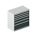 Schäfer Shop Select Ladekast 54-27, 6 laden, tot 75 kg, B 1023 x D 572 x H 1000 mm, lichtgrijs/antracietgrijs.