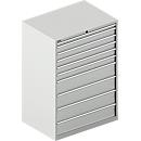 Schäfer Shop Select Ladekast BSK 54-36, staal, 10 laden, tot 200 kg, B 1023 x D 725 x H 1450 mm, lichtgrijs/lichtgrijs.