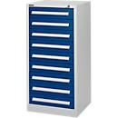 Schäfer Shop Select ladekast SF 90, 9 laden, lichtgrijs RAL 7035 gentiaanblauw RAL 5010