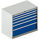 Schäfer Shop Select Ladekast WSK 54-36, staal, 6 laden, tot 200 kg, B 1023 x D 725 x H 1000 mm, lichtgrijs/enziumblauw, B 1023 x D 725 x H 1000 mm.