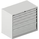 Schäfer Shop Select Ladekast WSK 54-36, staal, 6 laden, tot 200 kg, B 1023 x D 725 x H 1000 mm, lichtgrijs/lichtgrijs.