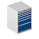 Schäfer Shop Select Ladekast WSK 54-36, staal, 7 laden, tot 75 kg, B 1023 x D 725 x H 1000 mm, lichtgrijs/gentiaanblauw