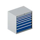 Schäfer Shop Select Ladekast WSK 54-36, staal, 8 laden, tot 75 kg, B 1023 x D 725 x H 1000 mm, wit aluminium/enziumblauw, tot 75 kg, B 1023 x D 725 x H 1000 mm.
