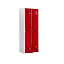 Schäfer Shop Select Locker, con 2 compartimentos, cerradura de cilindro, gris claro/rojo