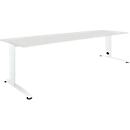 Schäfer Shop Select LOGIN bureau, handmatig in hoogte verstelbaar, C-poot, B 1800 x D 800 x H 660-820 mm, lichtgrijs/verkeerswit