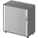 Schäfer Shop Select LOGIN crosswise roller shutter cabinet, 2 file heights, lockable, W 800 x D 420 x H 788 mm, graphite