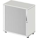 Schäfer Shop Select LOGIN crosswise roller shutter cabinet, 2 file heights, lockable, W 800 x D 420 x H 788 mm, light gray