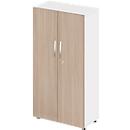 Schäfer Shop Select LOGIN kast, 4 dossierhoogtes, B 800 x D 420 x H 1514 mm, wit/eikenhout