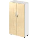 Schäfer Shop Select LOGIN kast, 4 dossierhoogtes, B 800 x D 420 x H 1514 mm, wit/mapeldoorn decor