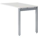 Schäfer Shop Select LOGIN mesa extensible, 4 patas, An 1000 x F 600 x Al 740 mm, aluminio blanco/blanco