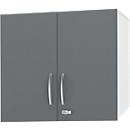 Schäfer Shop Select LOGIN overhead locker, 2 filing heights, handles at the bottom, W 800 x D 420 x H 726 mm, white/graphite