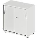 Schäfer Shop Select LOGIN sliding door cabinet, 2 file heights, W 800 x D 420 x H 788 mm, light gray/light gray