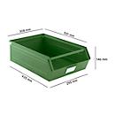 Schäfer Shop Select magazijnbak met open voorzijde, met draagbeugel, 18,5 l, 80 kg, L 501 x B 308 x H 146 mm, staal, RAL 6011 (resada groen)