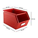 Schäfer Shop Select magazijnbak met open voorzijde, met draagbeugel, L 377 x B 211 x H 201 mm, 11,5 l, 60 kg, staal, RAL 3000 (vuurrood)