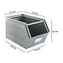 Schäfer Shop Select magazijnbak met open voorzijde, met draagbeugel, L 377 x B 211 x H 201 mm, 11,5 l, 60 kg, staal, verzinkt