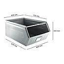 Schäfer Shop Select magazijnbak met open voorzijde, met steunbeugel, L 732 x B 459 x H 300 mm, 84 l, 180 kg, staal, elektrolytisch verzinkt