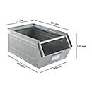 Schäfer Shop Select magazijnemmer met open voorzijde en draagbeugel, staal, L 361 x B 211 x H 145 mm, 8,5 l, 60 kg, elektrolytisch verzinkt