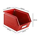 Schäfer Shop Select magazijnemmer met open voorzijde, staal, L 238 x B 149 x H 128 mm, 3,5 l, 8 kg, RAL 3000 (vuurrood)