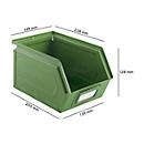 Schäfer Shop Select magazijnemmer met open voorzijde, staal, L 238 x B 149 x H 128 mm, 3,5 l, 8 kg, RAL 6011 (resada groen)