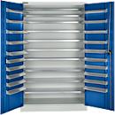 Schäfer Shop Select Magazinschrank, 10 Fachböden, ohne Ausstattung, B 1200 x T 500 x H 1935 mm, Stahl, lichtgrau/enzianblau