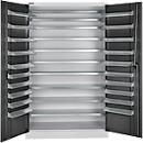 Schäfer Shop Select Magazinschrank, 10 Fachböden, ohne Ausstattung, B 1200 x T 500 x H 1935 mm, Stahl, weißaluminium/anthrazitgrau