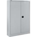 Schäfer Shop Select Materialschrank MSI 16409, B 950 x T 400 x H 1585 mm, 3 Böden, Stahl, weißaluminium RAL 9006