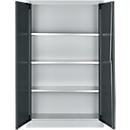 Schäfer Shop Select Materialschrank MSI 16409i, B 950 x T 400 x H 1535 mm, 3 Böden, Stahl, Weißalu/anthrazitgrau