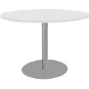 Schäfer Shop Select Mesa con base circular, ø 1200 x Al 617-817 mm, blanco 