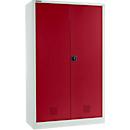 Schäfer Shop Select milieukast, B 1200 x D 500 x H 1935 mm, 4 bakken van elk 23 liter, lichtgrijs/ruwe rood