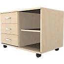 Schäfer Shop Select Mobiel sideboard, archiefrek + 3 schuifladen + materiaallade, B 800, links monteerbaar, esdoorn