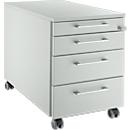 Schäfer Shop Select mobiele container 1233, met handgreep hoekig, lichtgrijs/lichtgrijs/lichtgrijs