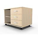 Schäfer Shop Select Mobiles Sideboard, Regal + 3 Schübe + Utensilienschub, B 800, anstellbar rechts, Ahorn