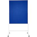 Schäfer Shop Select Moderation board SH MT 121, mobile, can be used on both sides, W 1200 x H 1500 mm, felt, aluminum &amp; metal, blue-white