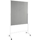 Schäfer Shop Select Moderation board SH MT 121, mobile, can be used on both sides, W 1200 x H 1500 mm, felt, aluminum &amp; metal, gray