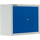 Schäfer Shop Select MS 750 wandkast, tweedeurs, met tussenlegbord, B 750 x D 320 x H 600 mm, staal, lichtgrijs/gentiaan blauw