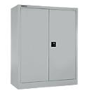 Schäfer Shop Select MS iCONOMY hinged door cabinet, steel, 3 file heights, W 800 x D 400 x H 1215 mm, white aluminum RAL 9006