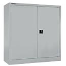 Schäfer Shop Select MS iCONOMY hinged door cabinet, steel, 3 file heights, W 950 x D 400 x H 1215 mm, white aluminum RAL 9006