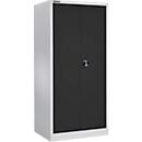 Schäfer Shop Select MSI 2509 armoire de rangement - 5 OH - 4 étagères intermédiaires - serrure cylindrique - L 950 x P 500 x H 1935 mm - aluminium blanc RAL 9006/bleu azur RAL 5010